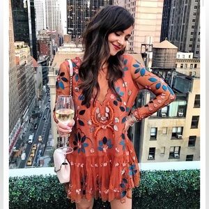 Free People Hearts are Wild Embroidered Mini Dress Size Small